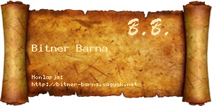 Bitner Barna névjegykártya